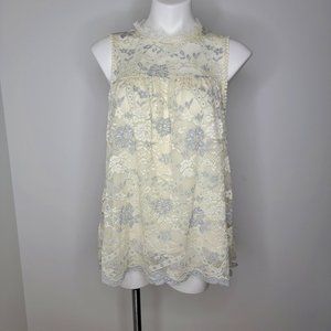 Taylor & Sage Sleeveless Lace Baby Doll Top - Size Large